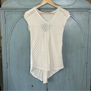 Maurices Cinch Back V-Neck Dressy Cream Top - Size XS